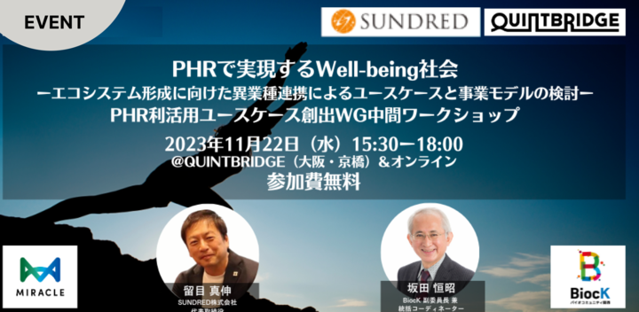 PHRで実現するWell-being社会 ーエコシステム形成に向けた異業種連携によるユースケースと事業モデルの検討ー【WS】