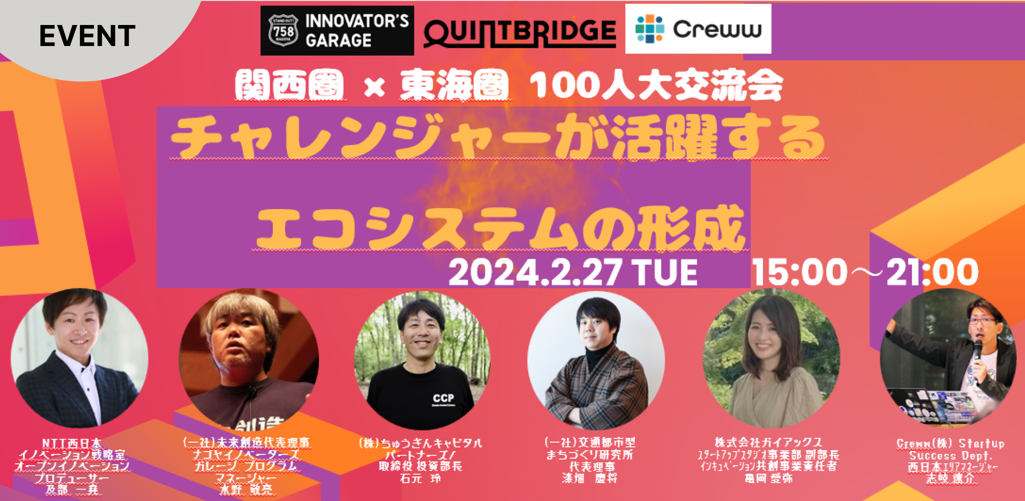 チャレンジャーが活躍するエコシステムの形成 ~関西圏×東海圏 大交流会~ 【NAGOYA INNOVATOR'S GARAGE×QUINTBRIDGE 共催】