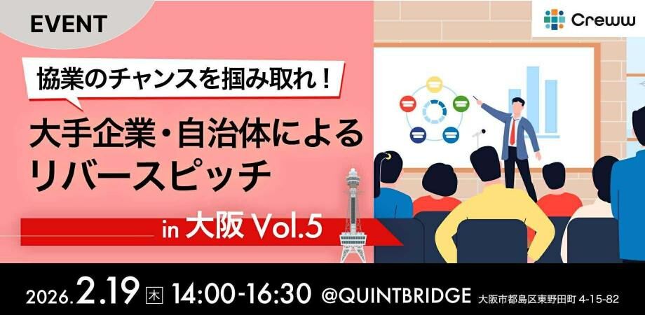 協業のチャンスを掴み取れ！大手企業・自治体によるリバースピッチ in 大阪　Vol.5