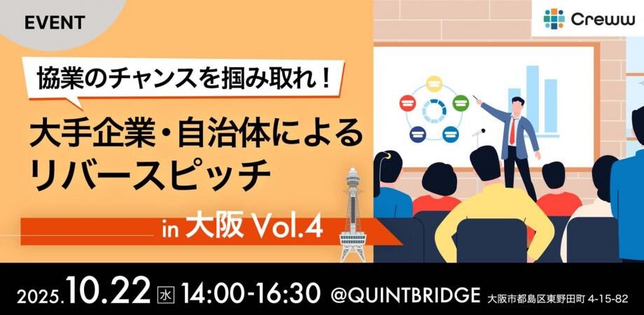 協業のチャンスを掴み取れ！大手企業・自治体によるリバースピッチ in 大阪　Vol.4