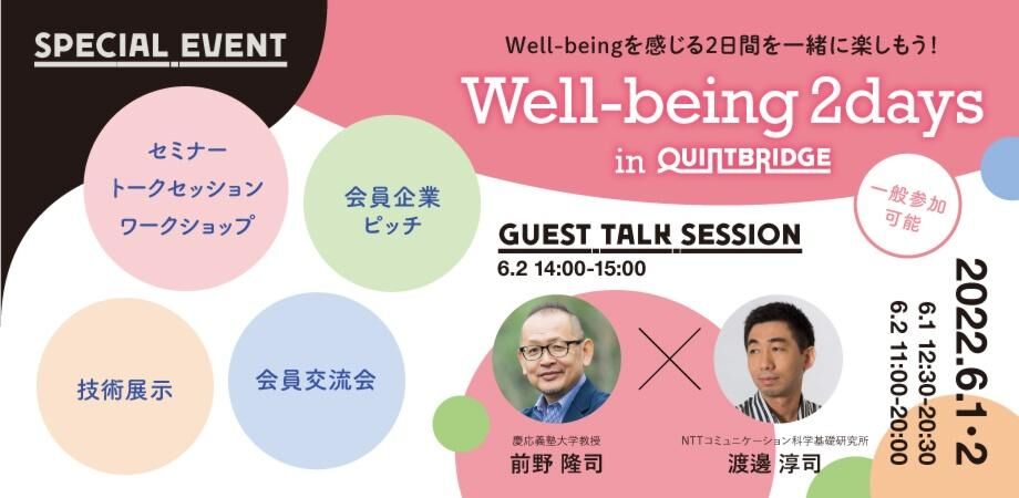 【終了】【スペシャルイベント】 Well-being 2days in QUINTBRIDGE（6/1）